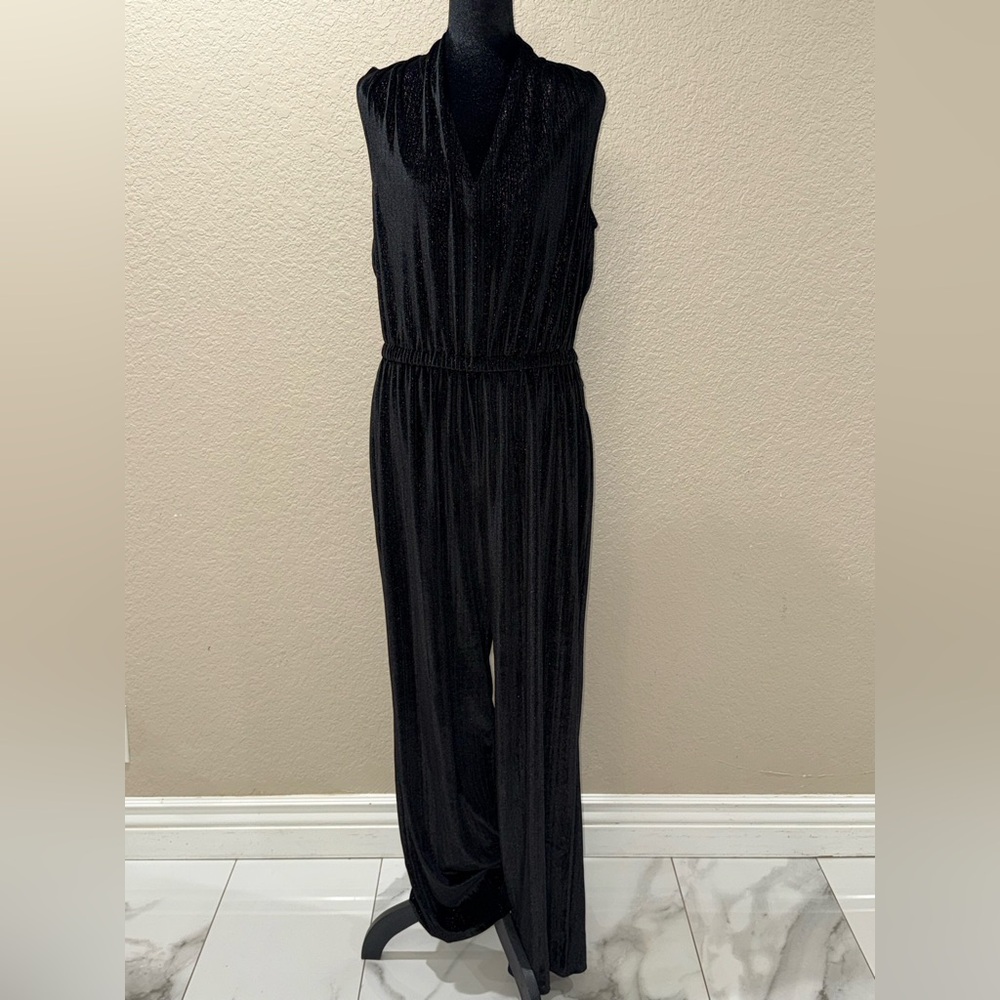 Michael Kors Elegant Black Sleeveless Jumpsuit